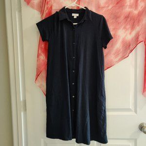 J Jill navy blue shirt dress